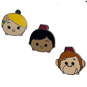 Disney Characters Princess Monkey Tsum Tsum Pin Vintage Collectibles 3 Piece Set